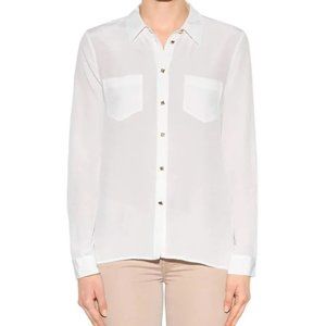 Equipment Kate Moss Danica Shirt White Silk Button Up